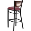 image:imageFlash Furniture HERCULES Series Black Slat Back Metal Restaurant Barstool  Walnut Wood Back amp Seat Pack of 1Walnut Wood BackBurgundy Vinyl SeatBlack Metal Frame