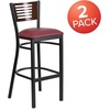 image:imageFlash Furniture HERCULES Series Black Slat Back Metal Restaurant Barstool  Walnut Wood Back amp Seat Pack of 1Walnut Wood BackBurgundy Vinyl SeatBlack Metal Frame