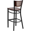image:imageFlash Furniture HERCULES Series Black Slat Back Metal Restaurant Barstool  Walnut Wood Back amp Seat Pack of 1Walnut Wood BackWalnut Wood SeatBlack Metal Frame