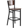 image:imageFlash Furniture HERCULES Series Black Slat Back Metal Restaurant Barstool  Walnut Wood Back amp Seat Pack of 1Walnut Wood BackWalnut Wood SeatBlack Metal Frame