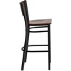 image:imageFlash Furniture HERCULES Series Black Slat Back Metal Restaurant Barstool  Walnut Wood Back amp Seat Pack of 1Walnut Wood BackWalnut Wood SeatBlack Metal Frame