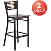 image:imageFlash Furniture HERCULES Series Black Slat Back Metal Restaurant Barstool  Walnut Wood Back amp Seat Pack of 1Walnut Wood BackWalnut Wood SeatBlack Metal Frame