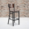 image:imageFlash Furniture HERCULES Series Black Slat Back Metal Restaurant Barstool  Walnut Wood Back amp Seat Pack of 1Walnut Wood BackWalnut Wood SeatBlack Metal Frame