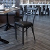 image:imageFlash Furniture HERCULES Series Black ThreeSlat Ladder Back Metal Restaurant Chair  Black Vinyl SeatBlack Vinyl SeatBlack Metal Frame