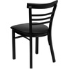 image:imageFlash Furniture HERCULES Series Black ThreeSlat Ladder Back Metal Restaurant Chair  Black Vinyl SeatBlack Vinyl SeatBlack Metal Frame