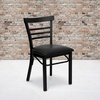 image:imageFlash Furniture HERCULES Series Black ThreeSlat Ladder Back Metal Restaurant Chair  Black Vinyl SeatBlack Vinyl SeatBlack Metal Frame
