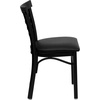 image:imageFlash Furniture HERCULES Series Black ThreeSlat Ladder Back Metal Restaurant Chair  Black Vinyl SeatBlack Vinyl SeatBlack Metal Frame