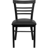 image:imageFlash Furniture HERCULES Series Black ThreeSlat Ladder Back Metal Restaurant Chair  Black Vinyl SeatBlack Vinyl SeatBlack Metal Frame