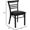 image:imageFlash Furniture HERCULES Series Black ThreeSlat Ladder Back Metal Restaurant Chair  Black Vinyl SeatBlack Vinyl SeatBlack Metal Frame