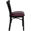 image:imageFlash Furniture HERCULES Series Black ThreeSlat Ladder Back Metal Restaurant Chair  Black Vinyl SeatBurgundy Vinyl SeatBlack Metal Frame