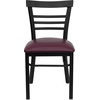 image:imageFlash Furniture HERCULES Series Black ThreeSlat Ladder Back Metal Restaurant Chair  Black Vinyl SeatBurgundy Vinyl SeatBlack Metal Frame