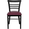image:imageFlash Furniture HERCULES Series Black ThreeSlat Ladder Back Metal Restaurant Chair  Black Vinyl SeatBurgundy Vinyl SeatBlack Metal Frame