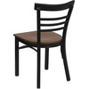 image:imageFlash Furniture HERCULES Series Black ThreeSlat Ladder Back Metal Restaurant Chair  Black Vinyl SeatCherry Wood SeatBlack Metal Frame