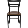 image:imageFlash Furniture HERCULES Series Black ThreeSlat Ladder Back Metal Restaurant Chair  Black Vinyl SeatCherry Wood SeatBlack Metal Frame