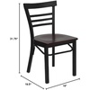 image:imageFlash Furniture HERCULES Series Black ThreeSlat Ladder Back Metal Restaurant Chair  Black Vinyl SeatCherry Wood SeatBlack Metal Frame