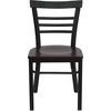 image:imageFlash Furniture HERCULES Series Black ThreeSlat Ladder Back Metal Restaurant Chair  Black Vinyl SeatMulticolormahogany Wood SeatBlack Metal Frame