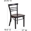 image:imageFlash Furniture HERCULES Series Black ThreeSlat Ladder Back Metal Restaurant Chair  Black Vinyl SeatWalnut Wood SeatBlack Metal Frame