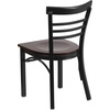 image:imageFlash Furniture HERCULES Series Black ThreeSlat Ladder Back Metal Restaurant Chair  Black Vinyl SeatWalnut Wood SeatBlack Metal Frame