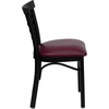 image:imageFlash Furniture HERCULES Series Black ThreeSlat Ladder Back Metal Restaurant Chair  Black Vinyl Seatred