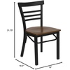 image:imageFlash Furniture HERCULES Series Black ThreeSlat Ladder Back Metal Restaurant Chair  Black Vinyl Seatred