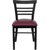 image:imageFlash Furniture HERCULES Series Black ThreeSlat Ladder Back Metal Restaurant Chair  Black Vinyl Seatred
