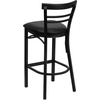 image:imageFlash Furniture HERCULES Series Black TwoSlat Ladder Back Metal Restaurant Barstool  Black Vinyl SeatBlack Vinyl SeatBlack Metal Frame