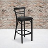 image:imageFlash Furniture HERCULES Series Black TwoSlat Ladder Back Metal Restaurant Barstool  Black Vinyl SeatBlack Vinyl SeatBlack Metal Frame