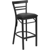 image:imageFlash Furniture HERCULES Series Black TwoSlat Ladder Back Metal Restaurant Barstool  Black Vinyl SeatBlack Vinyl SeatBlack Metal Frame