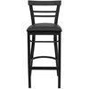 image:imageFlash Furniture HERCULES Series Black TwoSlat Ladder Back Metal Restaurant Barstool  Black Vinyl SeatBlack Vinyl SeatBlack Metal Frame