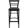 image:imageFlash Furniture HERCULES Series Black TwoSlat Ladder Back Metal Restaurant Barstool  Black Vinyl SeatBlack Vinyl SeatBlack Metal Frame