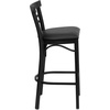 image:imageFlash Furniture HERCULES Series Black TwoSlat Ladder Back Metal Restaurant Barstool  Black Vinyl SeatBlack Vinyl SeatBlack Metal Frame