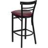 image:imageFlash Furniture HERCULES Series Black TwoSlat Ladder Back Metal Restaurant Barstool  Black Vinyl SeatBurgundy Vinyl SeatBlack Metal Frame