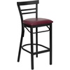 image:imageFlash Furniture HERCULES Series Black TwoSlat Ladder Back Metal Restaurant Barstool  Black Vinyl SeatBurgundy Vinyl SeatBlack Metal Frame