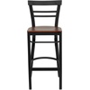 image:imageFlash Furniture HERCULES Series Black TwoSlat Ladder Back Metal Restaurant Barstool  Black Vinyl SeatCherry Wood SeatBlack Metal Frame