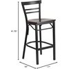 image:imageFlash Furniture HERCULES Series Black TwoSlat Ladder Back Metal Restaurant Barstool  Black Vinyl SeatWalnut Wood SeatBlack Metal Frame