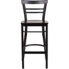 image:imageFlash Furniture HERCULES Series Black TwoSlat Ladder Back Metal Restaurant Barstool  Black Vinyl SeatWalnut Wood SeatBlack Metal Frame