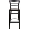 image:imageFlash Furniture HERCULES Series Black TwoSlat Ladder Back Metal Restaurant Barstool  Black Vinyl SeatWalnut Wood SeatBlack Metal Frame