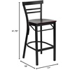 image:imageFlash Furniture HERCULES Series Black TwoSlat Ladder Back Metal Restaurant Barstool  Black Vinyl Seatbrown
