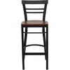 image:imageFlash Furniture HERCULES Series Black TwoSlat Ladder Back Metal Restaurant Barstool  Black Vinyl Seatred