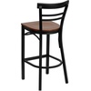 image:imageFlash Furniture HERCULES Series Black TwoSlat Ladder Back Metal Restaurant Barstool  Black Vinyl Seatred
