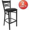 image:imageFlash Furniture HERCULES Series Black X Back Metal Restaurant Barstool  Black Vinyl SeatBlack Vinyl SeatBlack Metal Frame