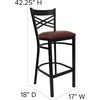 image:imageFlash Furniture HERCULES Series Black X Back Metal Restaurant Barstool  Black Vinyl SeatBurgundy Vinyl SeatBlack Metal Frame