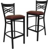 image:imageFlash Furniture HERCULES Series Black X Back Metal Restaurant Barstool  Black Vinyl SeatBurgundy Vinyl SeatBlack Metal Frame