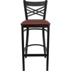 image:imageFlash Furniture HERCULES Series Black X Back Metal Restaurant Barstool  Black Vinyl SeatBurgundy Vinyl SeatBlack Metal Frame