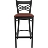 image:imageFlash Furniture HERCULES Series Black X Back Metal Restaurant Barstool  Black Vinyl SeatBurgundy Vinyl SeatBlack Metal Frame