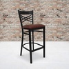 image:imageFlash Furniture HERCULES Series Black X Back Metal Restaurant Barstool  Black Vinyl SeatBurgundy Vinyl SeatBlack Metal Frame