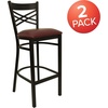 image:imageFlash Furniture HERCULES Series Black X Back Metal Restaurant Barstool  Black Vinyl SeatBurgundy Vinyl SeatBlack Metal Frame