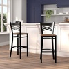 image:imageFlash Furniture HERCULES Series Black X Back Metal Restaurant Barstool  Black Vinyl SeatCherry Wood SeatBlack Metal Frame