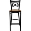 image:imageFlash Furniture HERCULES Series Black X Back Metal Restaurant Barstool  Black Vinyl SeatCherry Wood SeatBlack Metal Frame