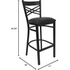 image:imageFlash Furniture HERCULES Series Black X Back Metal Restaurant Barstool  Black Vinyl SeatCherry Wood SeatBlack Metal Frame